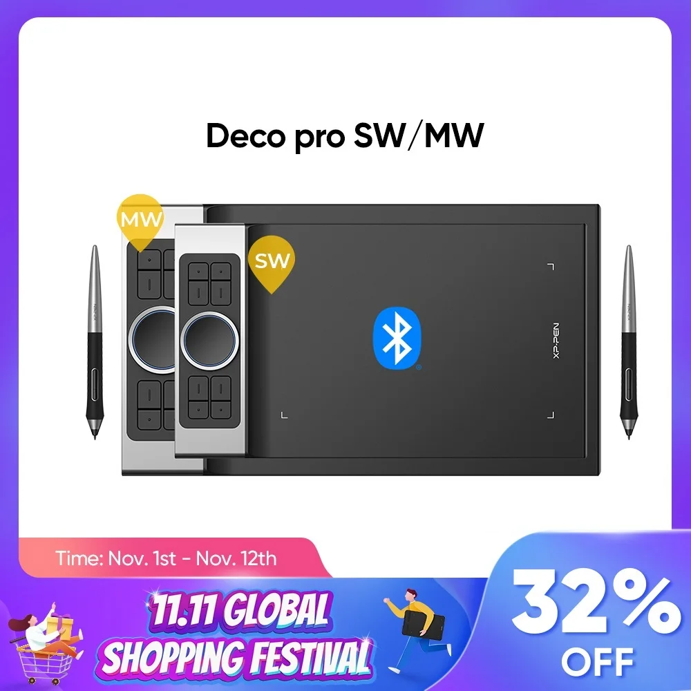 

Go DecoPro SW MW Digital Tablet Wireless Bluetooth Compatible Graphic Drawing Tablet Design Animation for Android Mac Windows