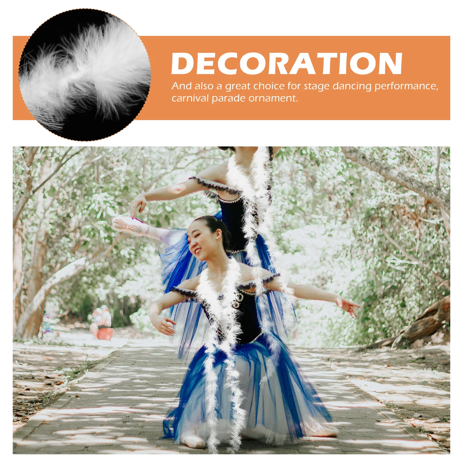 

2 Pcs Turkey Decor Decorative Materials Plumes Boas Christmas Tree Craft for Fancy Dress White Party Women's