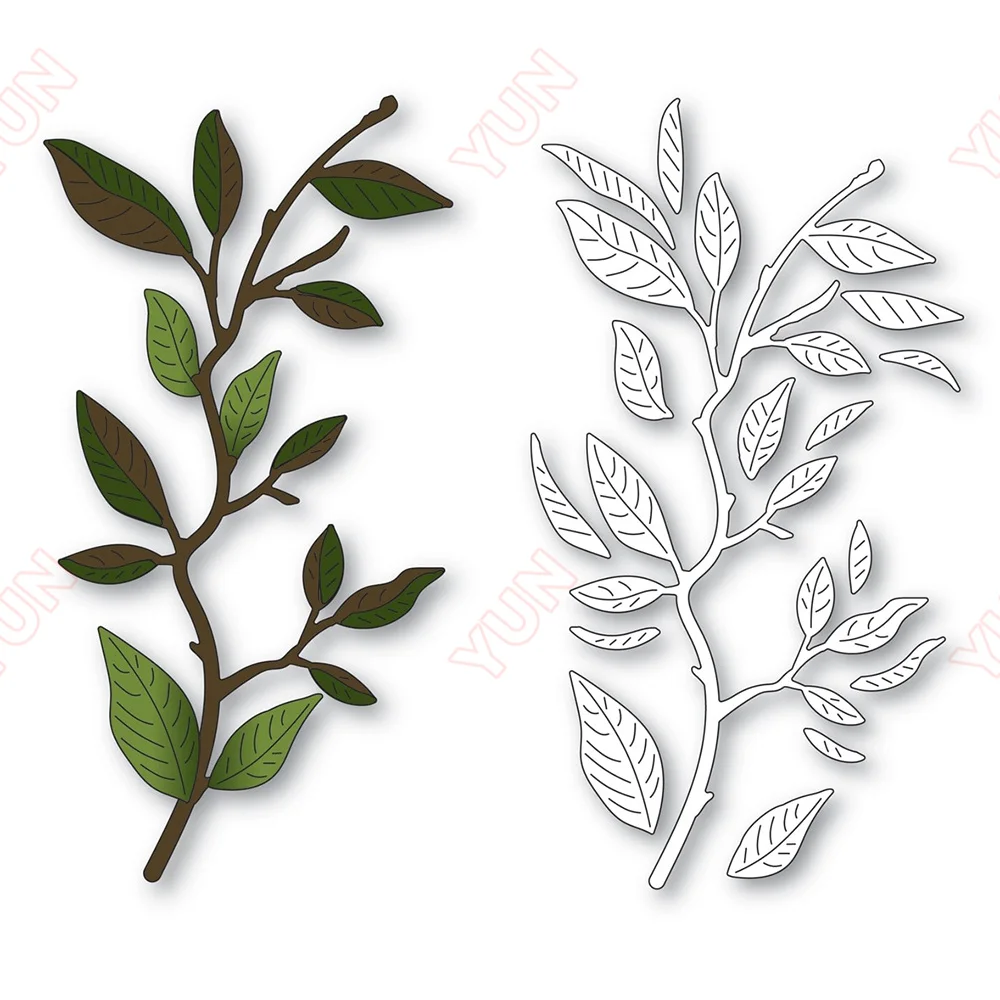 

2023 New Diy Scrapbooking Album Magnolia Leaf Branch Metal Cutting Dies for Embossing Cutting Dies Templates Crafting