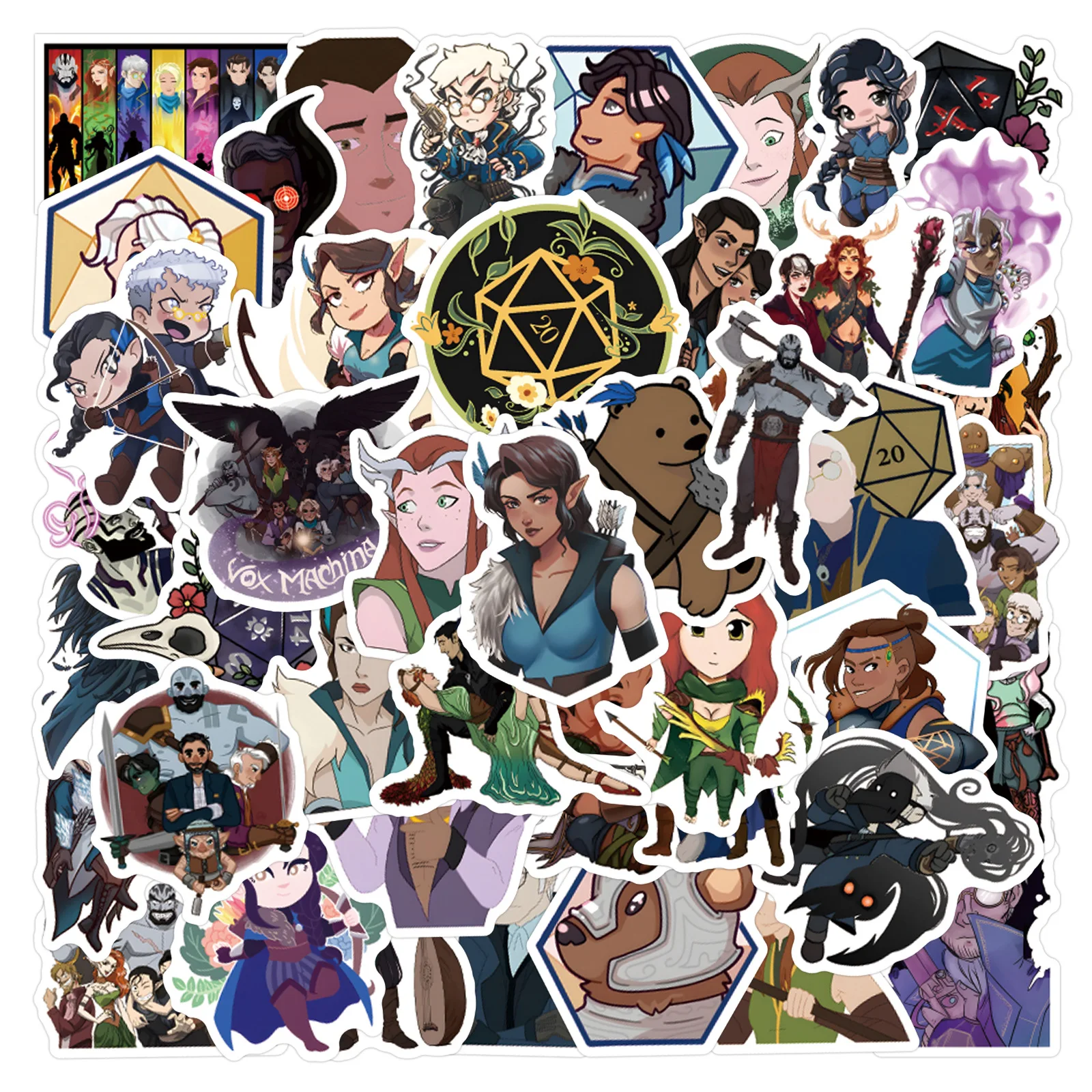 110 Uds Vox Machina película y TV Graffiti decorativo Scooter portátil pegatinas DIY
