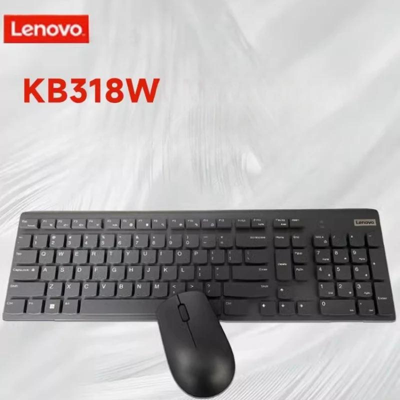 

Lenovo Wireless Keyboard and Mouse Set Laptop Desktop Computer Wireless Keyboard and Mouse Set Ultra Thin KB318W Charging