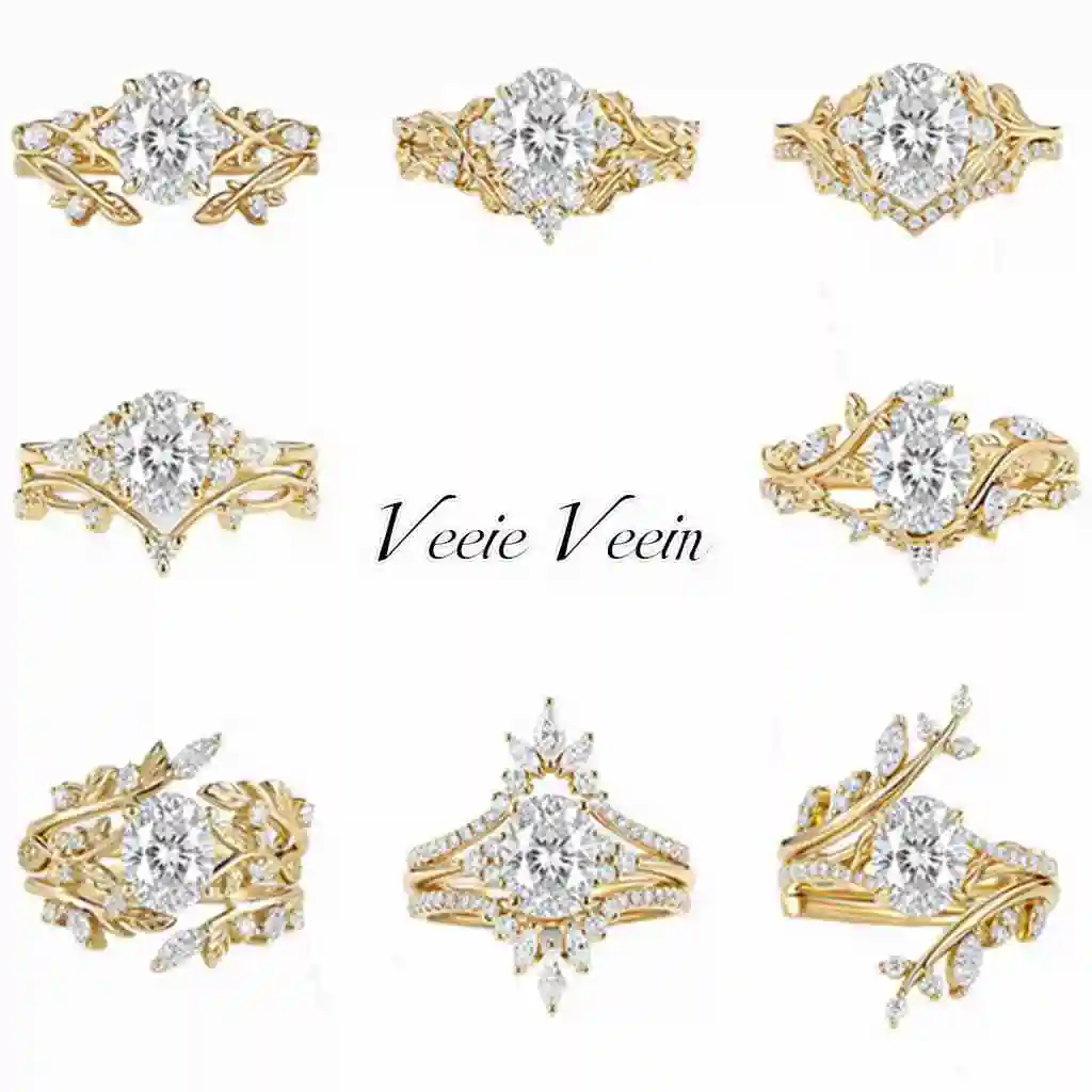 Veeie Veein Jewelry 1.5 Carat Oval Pigeon Egg Wedding Ring Female European And American Style S925 Sterling Silver Diamond Ring