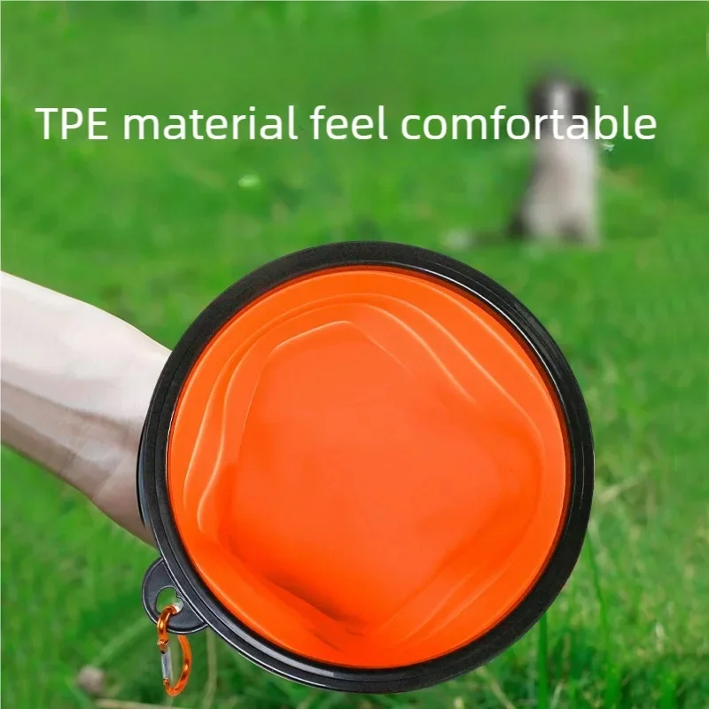 Folding Portable Silicone Dog Feeder Bowl 2-in-1 Pet Dispenser for Outdoor Travel Food And Water Container for Dogs And Cats view 5