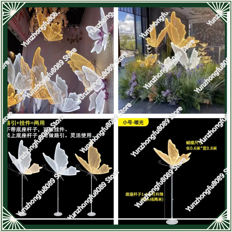 LED Butterfly Wings Hanging Ornament Glowing Ceiling Backdrop Decor for Wedding Runway Event Photo Booth