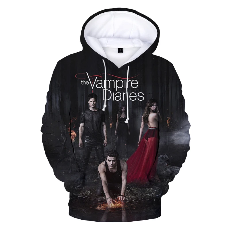 2023 NEW The Vampire Diaries 3D Hoodies TV Series Harajuku Streetwear Hoodie Sweatshirts Men Women Fashion Casual Pullover