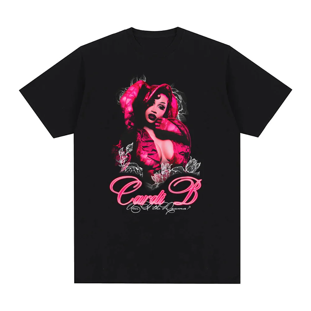 تي شيرت AM I The DRAMA جميل وصغير الحجم تي شيرت كلاسيكي جديد Cardi B تي شيرت علوي على الطراز القوطي الجرونج برقبة دائرية تي شيرت نسائي/ذكور عالي الجودة