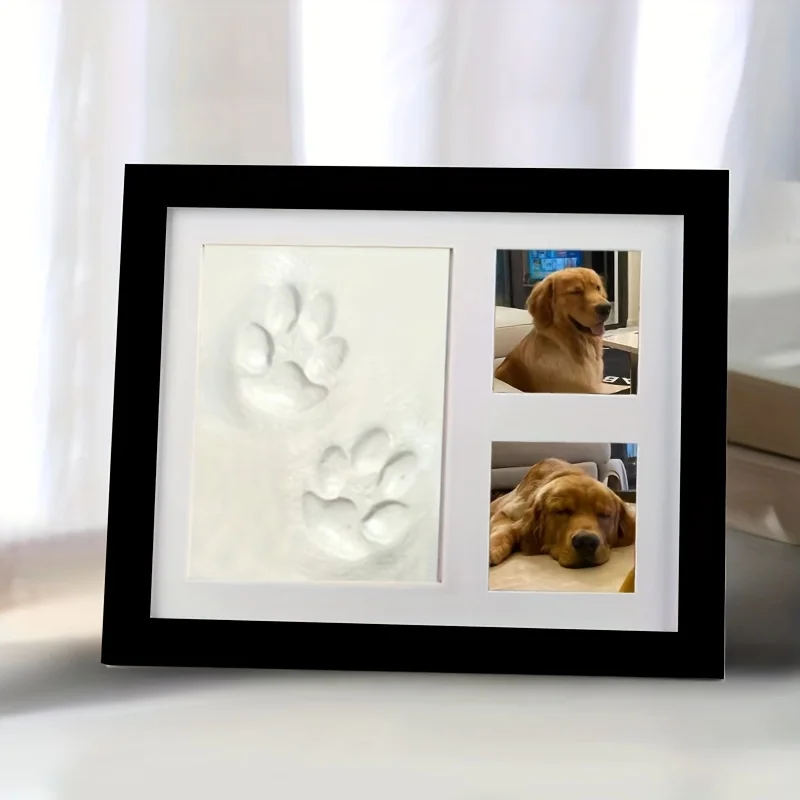 Wooden Picture Frame Clay Paw Print Kit Pet Paw Print Impression Kit Dog Cat Pawprint Keepsake Photo Frame Paw Print Stamp Pad