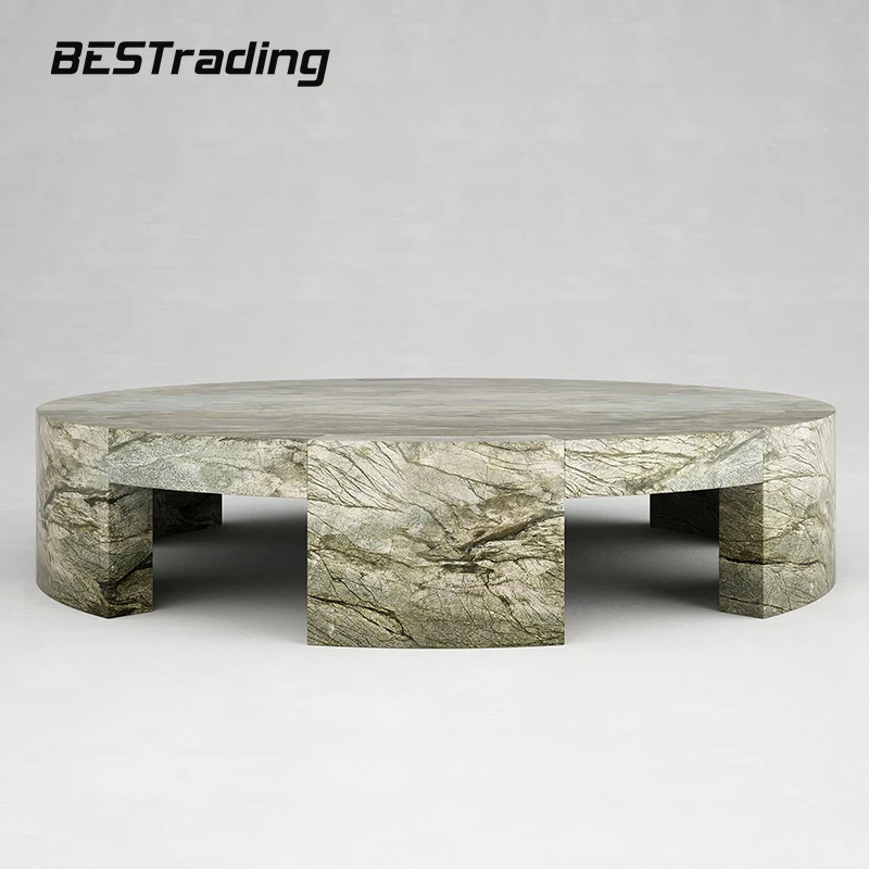 Modern green natural granite coffee table