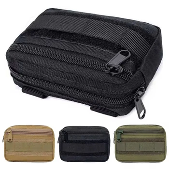 Double Layer EDC Pack Men Tactical Molle Waist Belt Nylon Hip Pouch Fanny Pack Camping Hunting Accessories Utility Bag