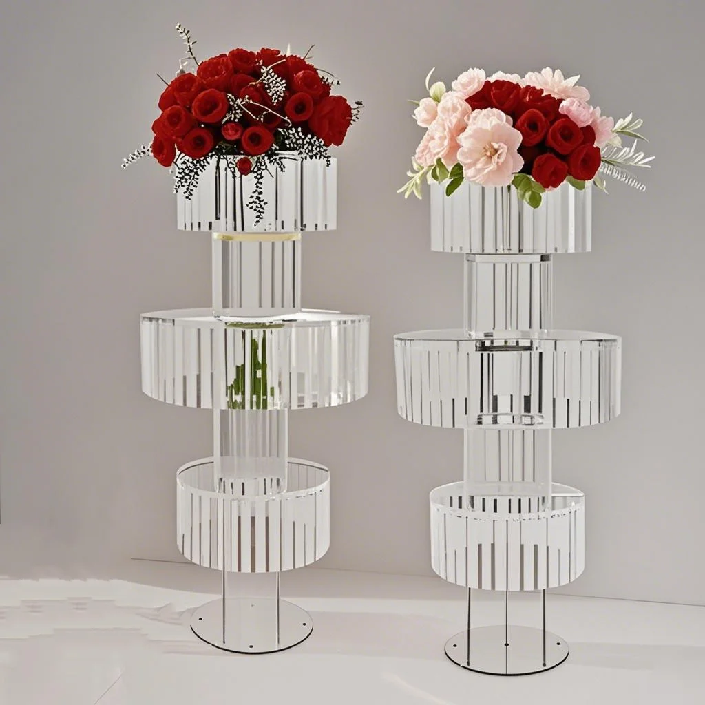 

2-6pcs)70-130cm)Decoration Gold Silver Acrylic Flower Decor Center Piece Wedding Table Centerpiece Flower Stand