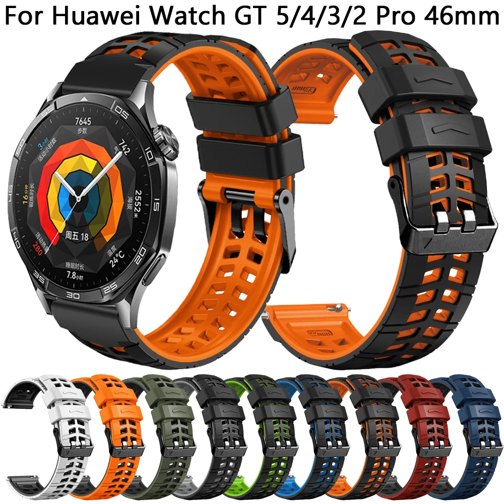 22 مللي متر حزام (استيك) ساعة لهواوي ساعة GT5 GT4 GT3 GT2 برو 46 مللي متر حزام الرياضة سوار لهواوي GT 5 4 3 برو 46 مللي متر معصمه ملحق