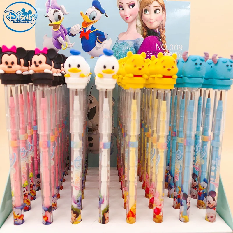 Disney Cartoon Pencil Silicone Bullet 56pcs A Box Of Cut-Free Drawing Pencil Student Writing Gift Stationery School Supplies