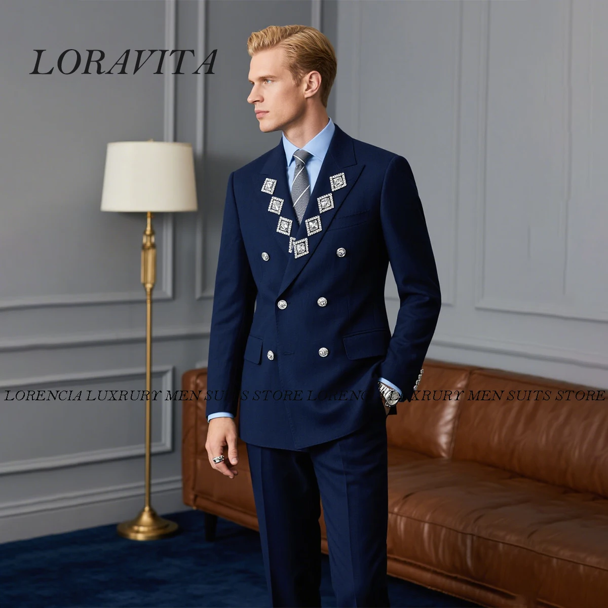 

Customized Unique Design Diamond Beaded Men Suits Shiny Slim Groom Tuxedos 2 Pieces Sets Wedding Party Prom Blazer Ropa Hombre