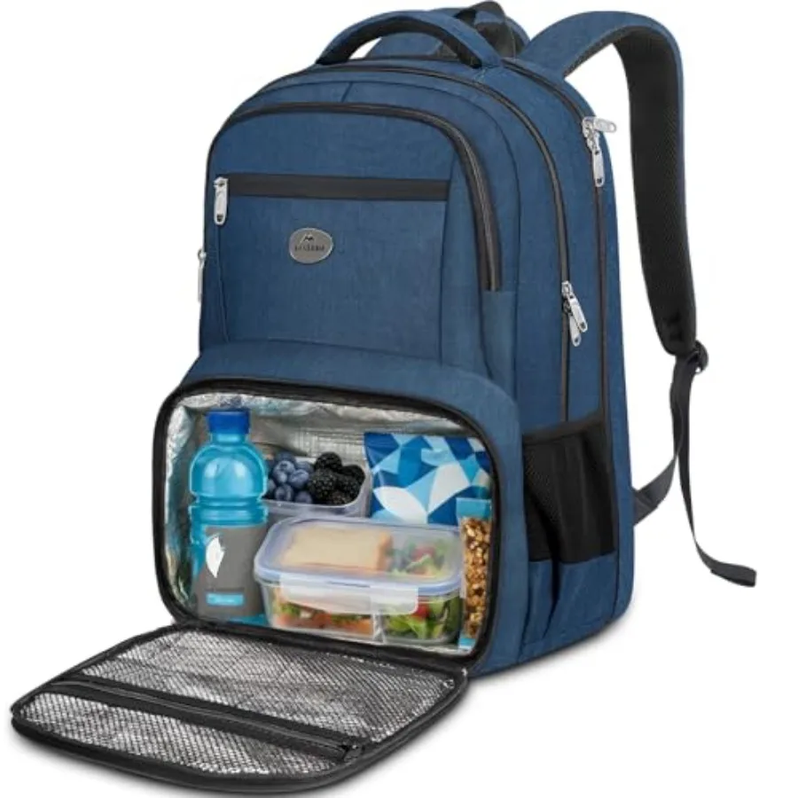 

Lunch Backpack for Men Travel Laptop Backpack with Cooler Compartment Airle Approved Carry On Backpack Waterproof Computer Bag