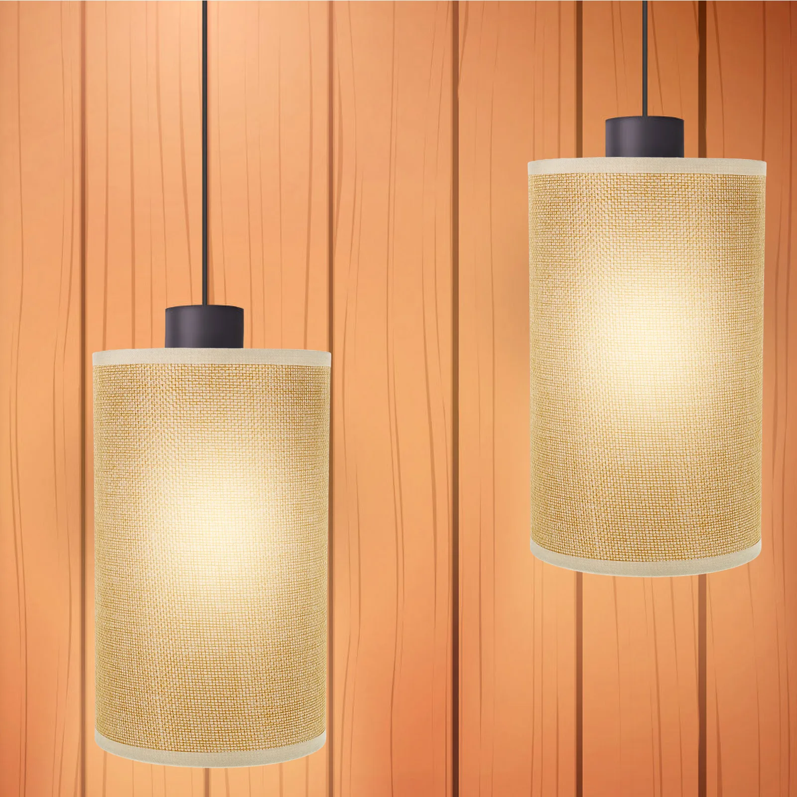 

Barrel Cloth Lampshade Replacement E27 Round Cover Lighting Accessories Fabric Shade For Table Floor Lamp Durable Beige Cylinder