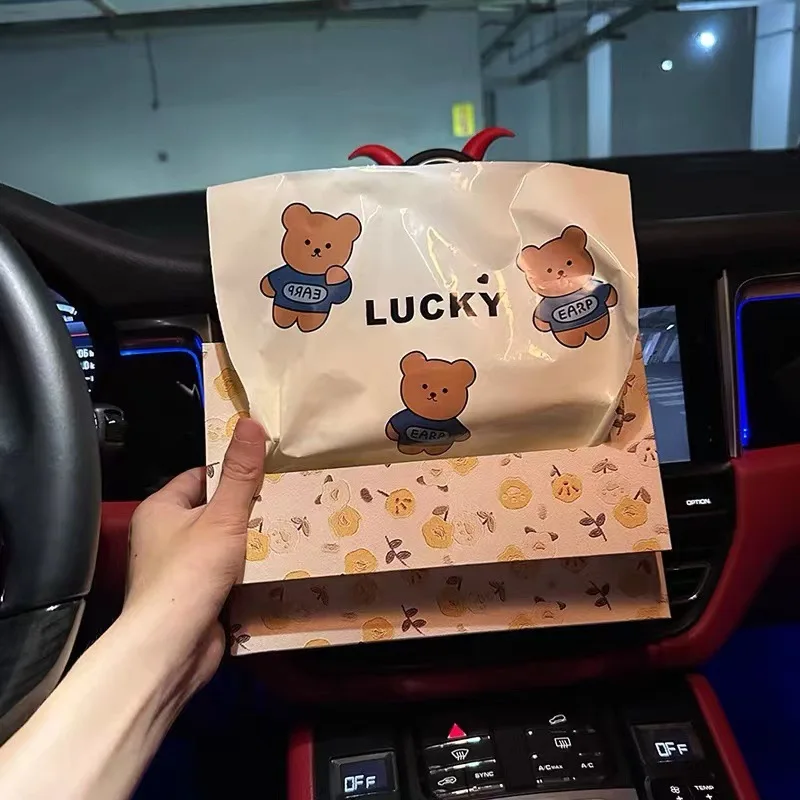 60PCS Cute Car Trash Bags Self Adhesive Disposable Garbage Bags Mini Car Waste Storage Bags