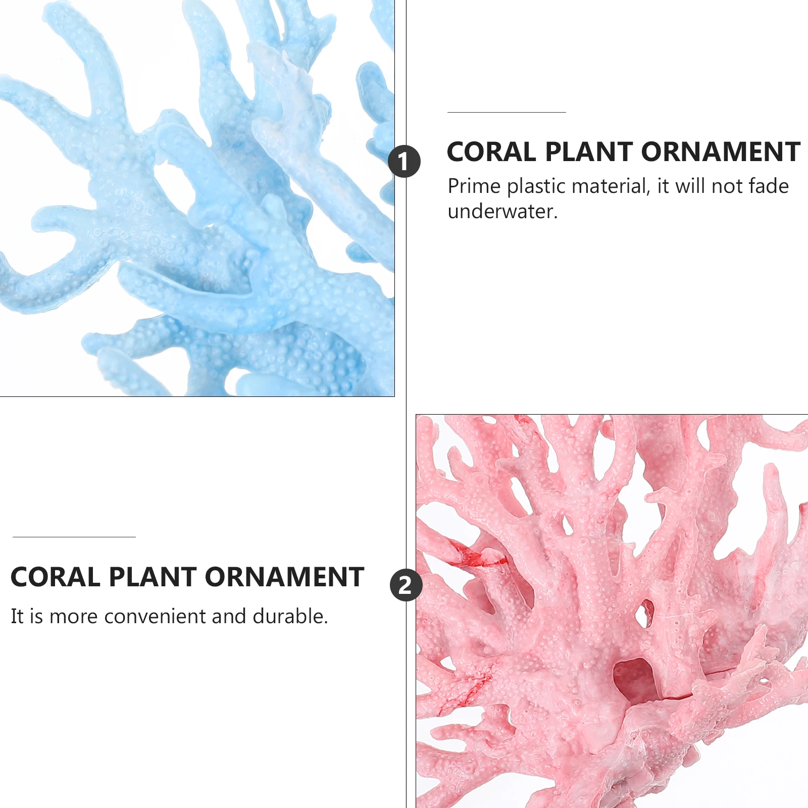 

2pcs Plastic Coral Tree Aquarium Plants Simulation Plant Decor Artificial Water Fish Tank Ornament Pet Supplies