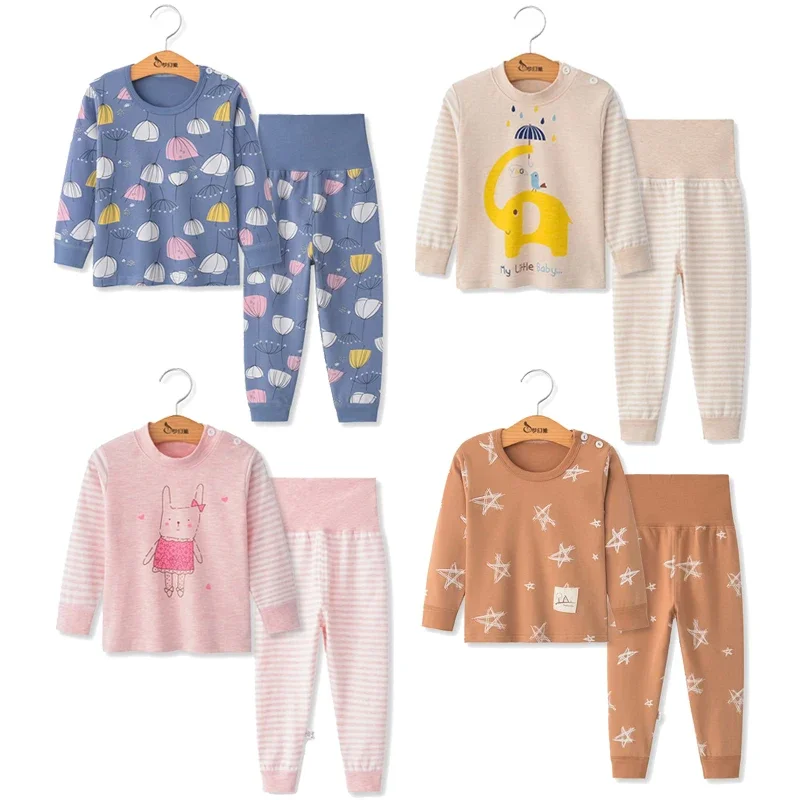 Children's Pajamas Autumn Long sleeved t shirt + pants sports set Kids Pyjamas Boys Girls Pajamas Baby Sleepers Sleepwear 2-6y