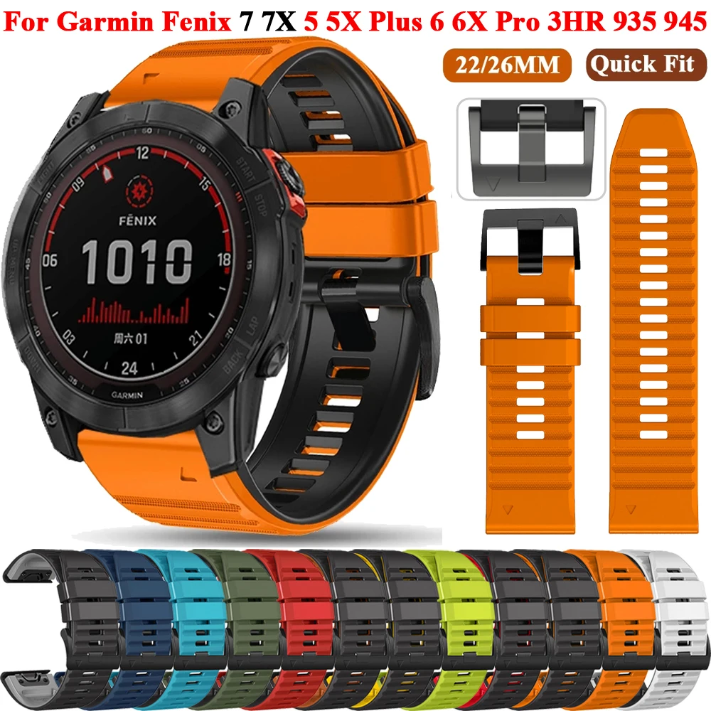 Bracelet de montre en silicone pour Garmin Fenix, bracelets Easyfit, bracelet Smartwatch, 22mm, 26mm, 8 FE, 6X, 6 Pro, 7X, 7, Epix, 5X, 5, Isabel 2, 955