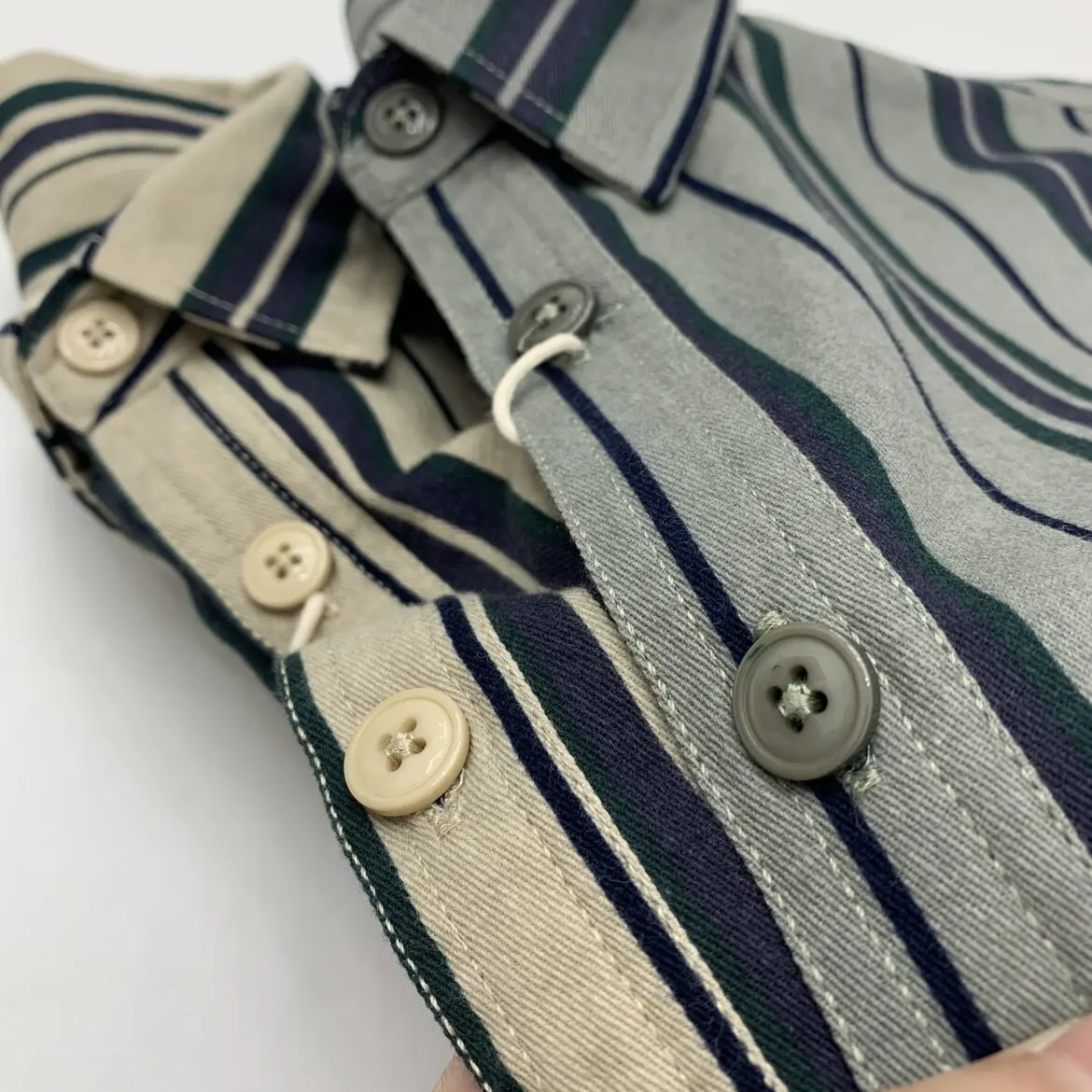 Vintage Striped Men's Shirt American Amekaji Japanese Retro 100% Cotton Washed Relaxed-Fit Long-Sleeve Casual Shirt