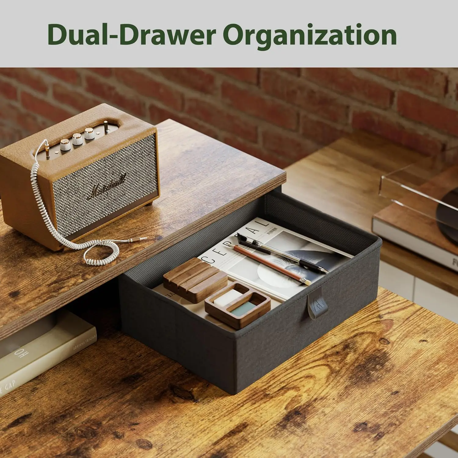 Mesa de pé elétrica em formato com 2 gavetas, mesa ergonômica de altura ajustável de 63 polegadas