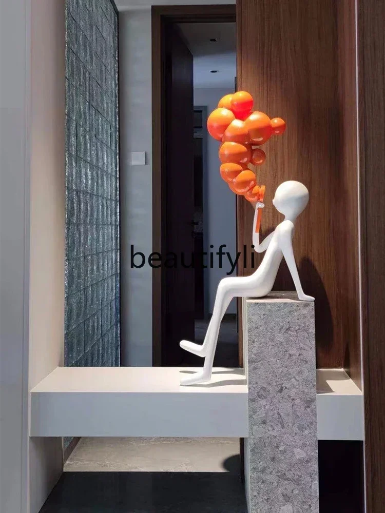 

Abstract bubble blowing figure resin sculpture decorative light window ornament floor lamp