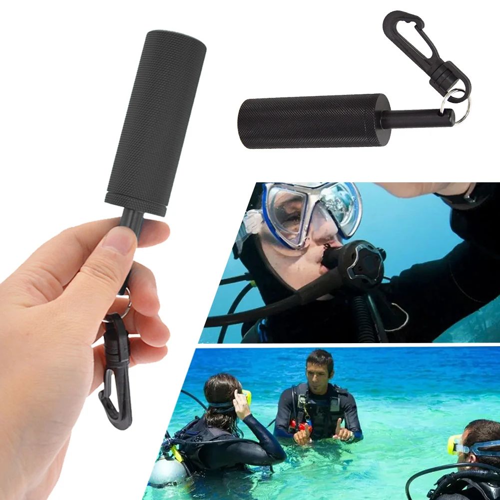 Scuba Rattle Stick Scuba Noise Maker with 360° Rotating Quick Hook Underwater Bell Ding Rod Aluminum Alloy for Diving Scuba