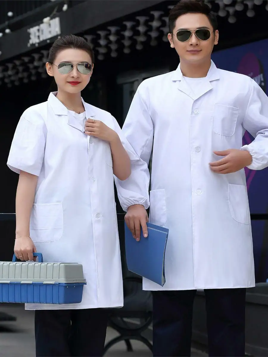 

Long Sve ort Sve White Lab Coat Doctor orm Nurse orm Dental Beau Salon Embroidery Workwear Women's Sle