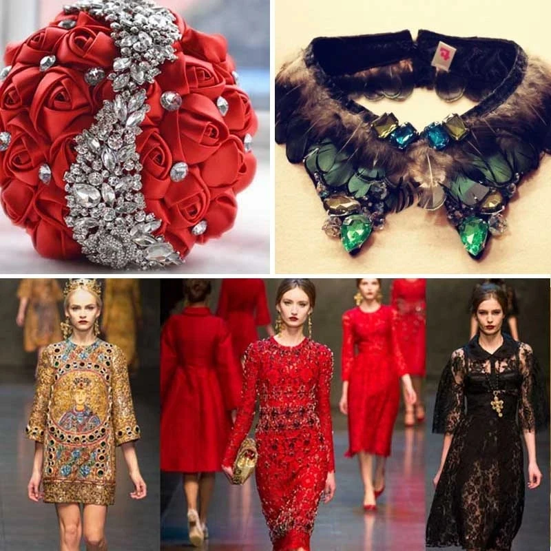 Strass di cristallo di vetro di colore misto lucido 68 pz/pacco AB, uso per ricamo, fai da te/accessori di abbigliamento/decorazione di nozze