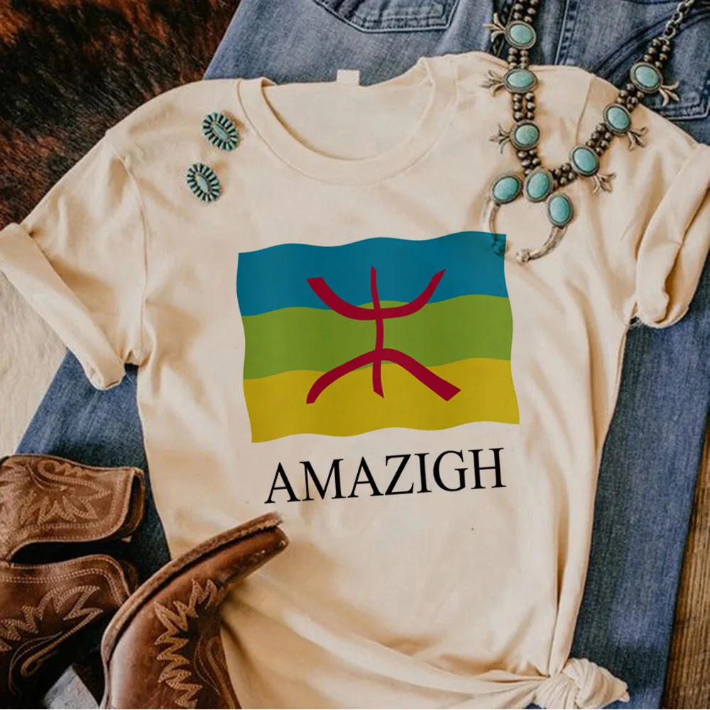 Amazigh tshirt women Japanese graphic designer top female graphic y2k designer clothes