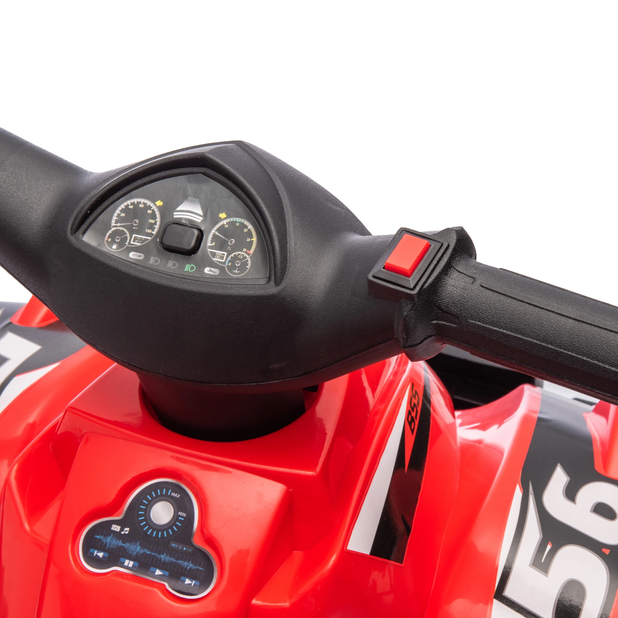 سيارة رباعية عجلات للأطفال 6 فولت Atv 4 مع موسيقى، ترس أمامي، لمدة 2-6 سنوات، أحمر