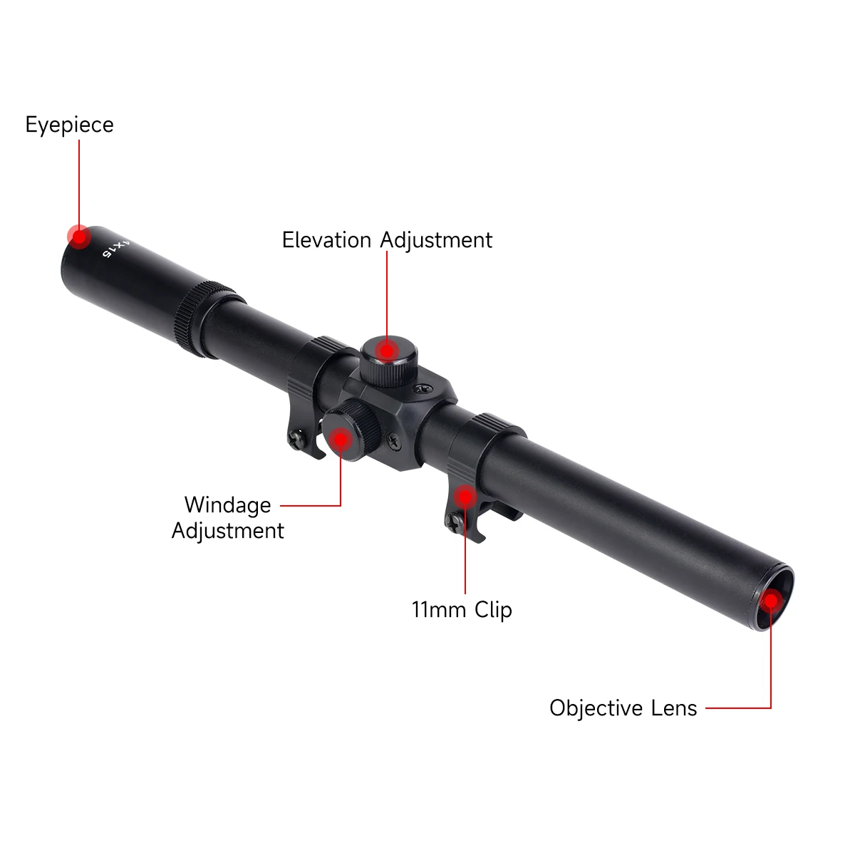 Mira telescópica táctica para riel Picatinny y airsoft para caza - imagen 4