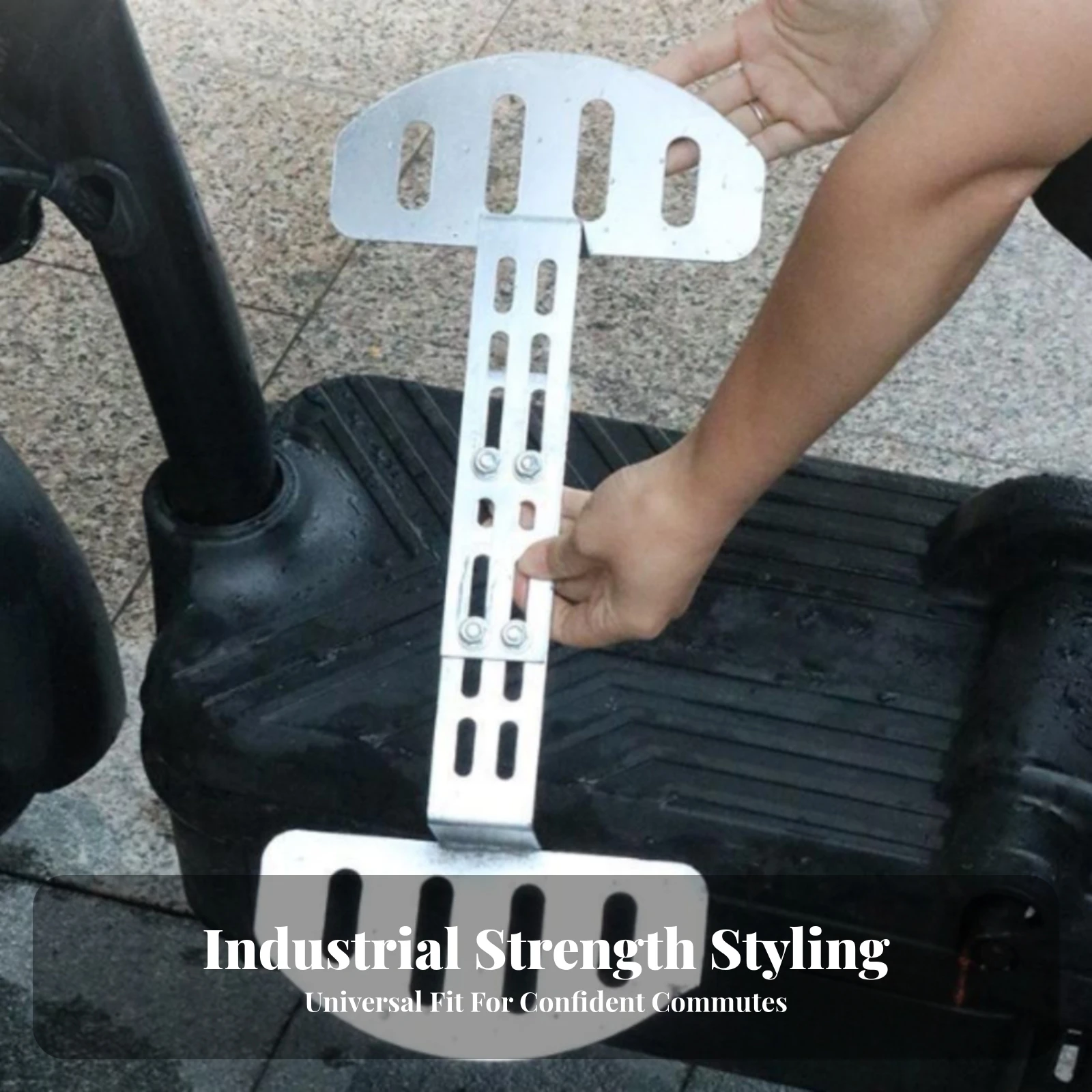 Electric Vehicle Footrest Sturdy Adjustable EV Front Footrest Anti-Slip Standing Foot Plate for Utility Riding