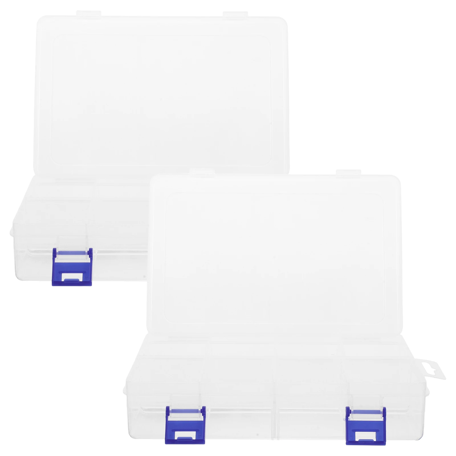 

2 pcs Plastic Storage Box 8 Grids Multifunction Tool Organizer Large Capacity Wear-Resistant Reusable Container For Small Parts