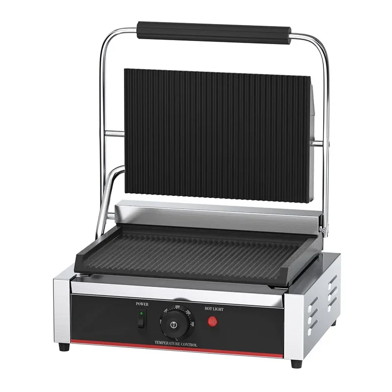 Commercial Use Kitchen Equipment Stainless Steel Electric Panini Sandwich Press Maker Grill Contact Grill