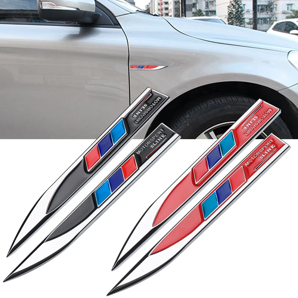 3D Metal Car Styling Left Right Wing Fender Decor Stickers For BMW M Power Badge E36 E46 E90 E60 F10 F30 E39 F20 E87 E92 G30 X5