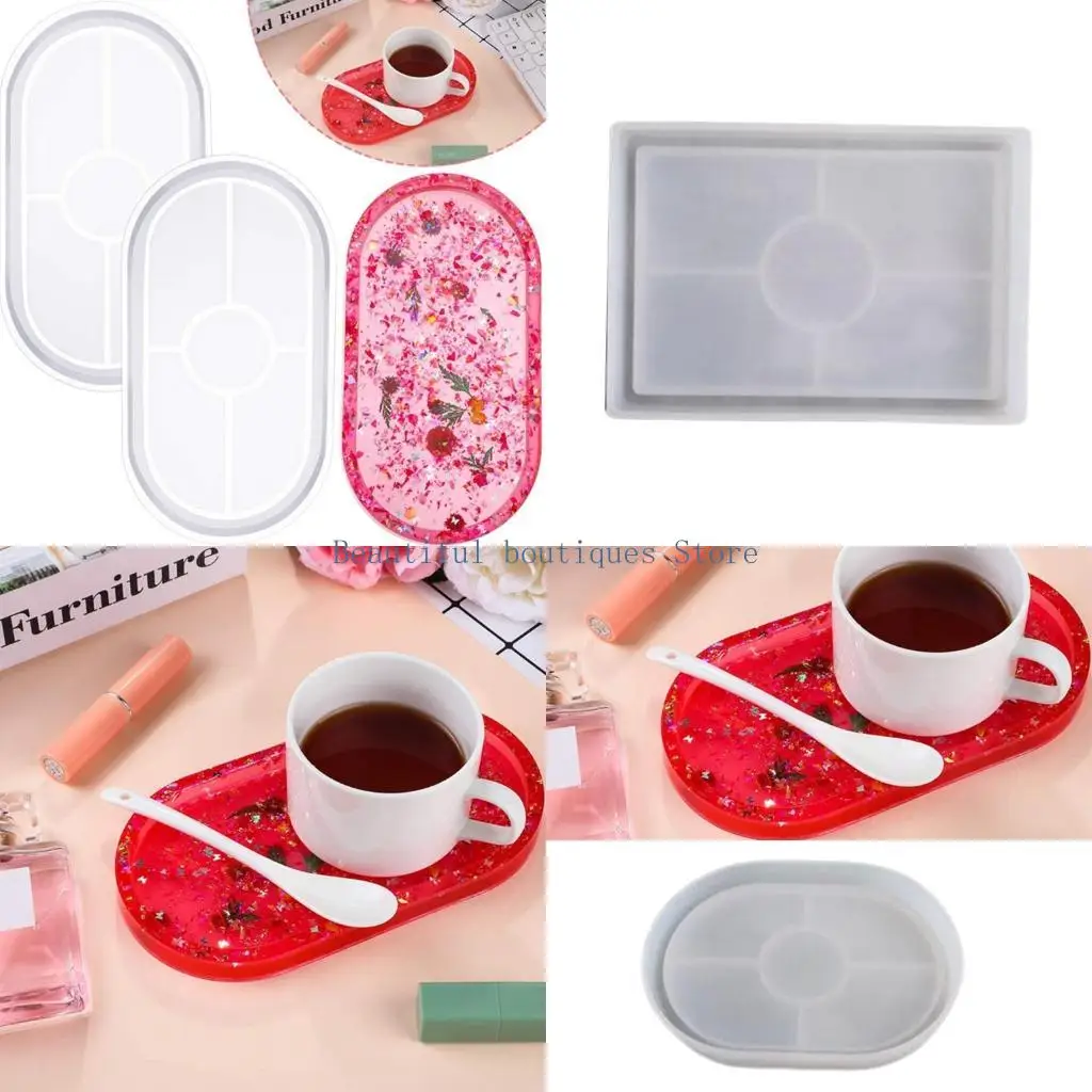 

U4LF Resin Tray Molds Large Rolling Rectangular Tray Molds for Resin Home Decor