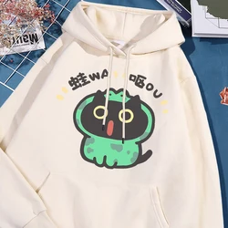 Role Playing Frog Cat Print Men Women Hoodie Autumn Street Pullover Harajuku Style Casual Streetwear Fleece Loose Hoody Couple