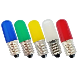 Bombillas de filamento LED COB T15 de 2W, E14, E12, 110V, 220V, luz indicadora Multicolor, rojo, verde, azul, amarillo, blanco frío y cálido para congelador