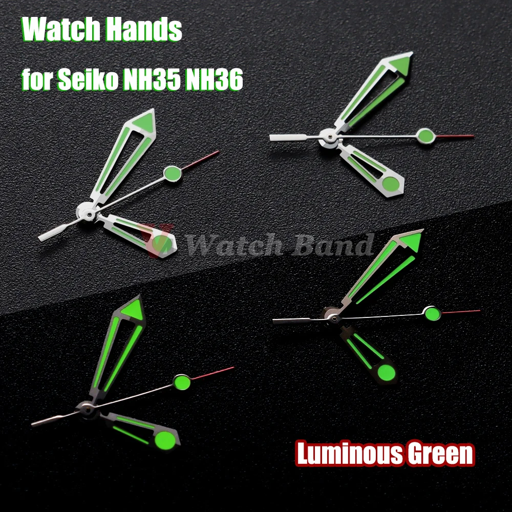 Grüne Leuchtzeiger für Seiko NH34 NH35 NH36 NH38 Mechanische Uhr Mod-Uhrwerk-Werkzeuge für Omega 300-Serie Uhrzeiger NH35
