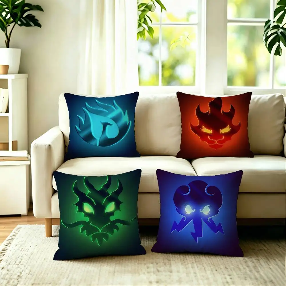Cartoon N-NinJAGO Cool logo Pillow Case Square Double-Sided Sofa Cushion Cover Bedroom Bedside Pillow