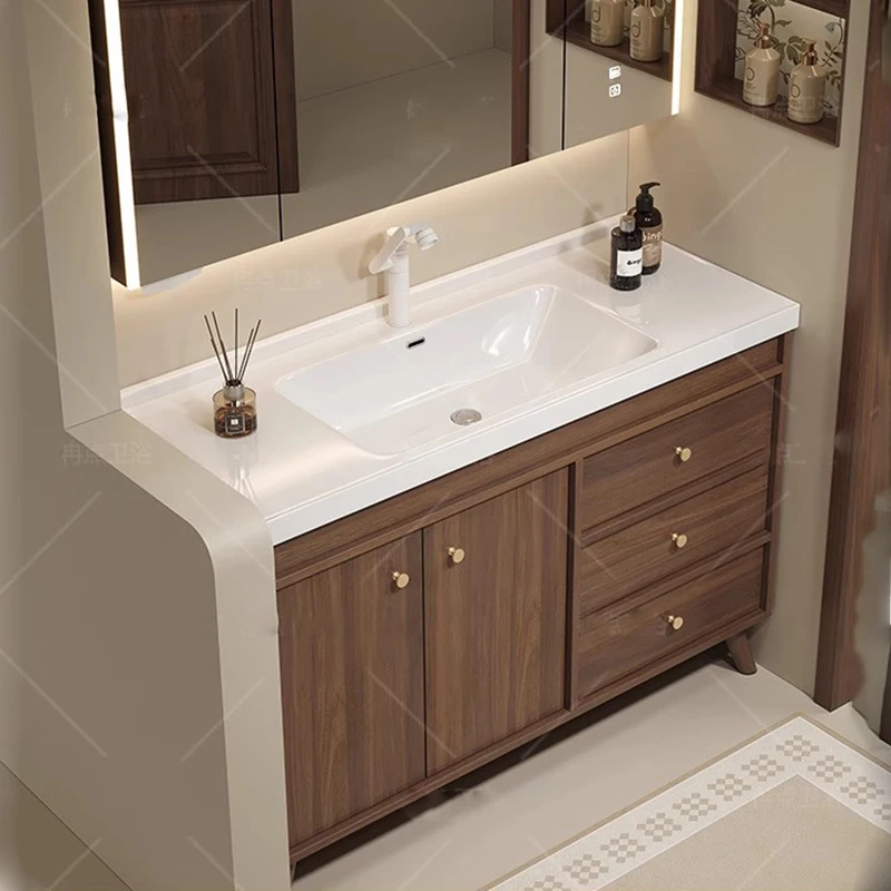 Divisori per camera da letto Armadietto da bagno Cassettiere WC Angolo Armadio per trucco Specchio Organizzatore Vanity Gabinete Mobili alla moda