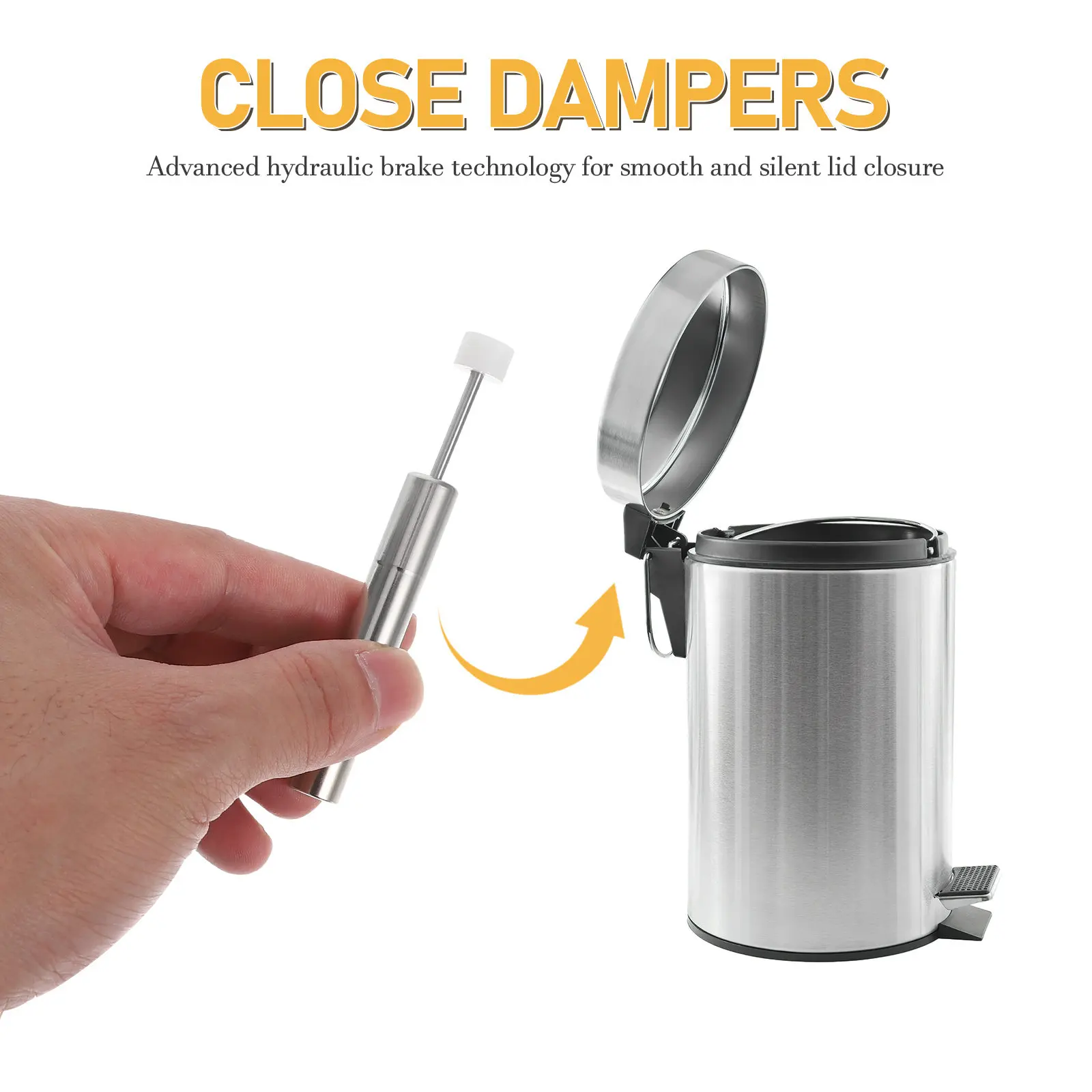 

8pcs Trash Can Dampers Soft Close Garbage Can Slow Close Piston Silent Lid Closers Dampers For Garbage Bin Wastebasket Dustbin