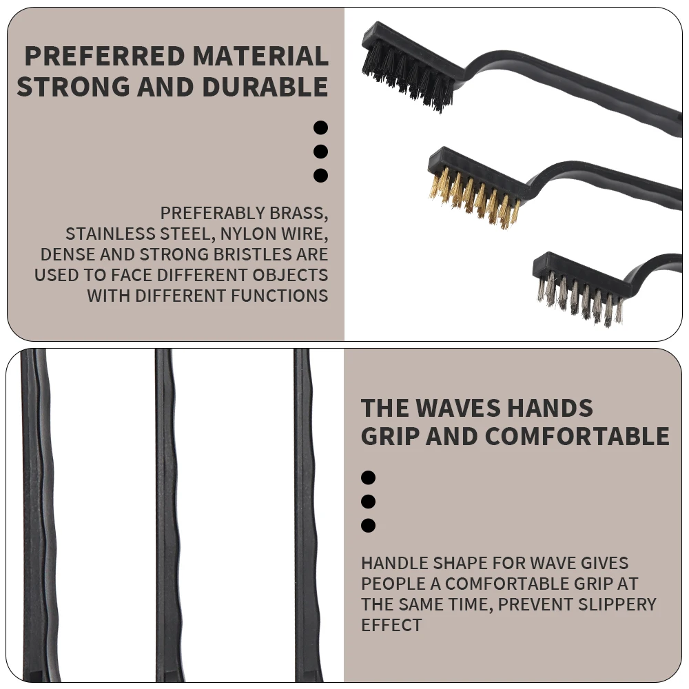 15-teiliges Drahtbürsten-Set, gebogener Griff, Bürsten-Set zum Reinigen von Schweißen, Schlacke und Rostentfernung, industrielle Scheuerbürste – Detail 3