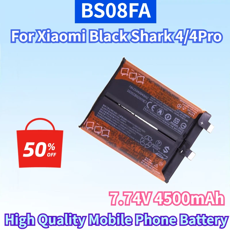

Newest BS08FA 7.74V 4500mAh Lithium-ion Rechargeable Battery for Xiaomi Black Shark 4/4Pro High Quality Mobile Phone Battery