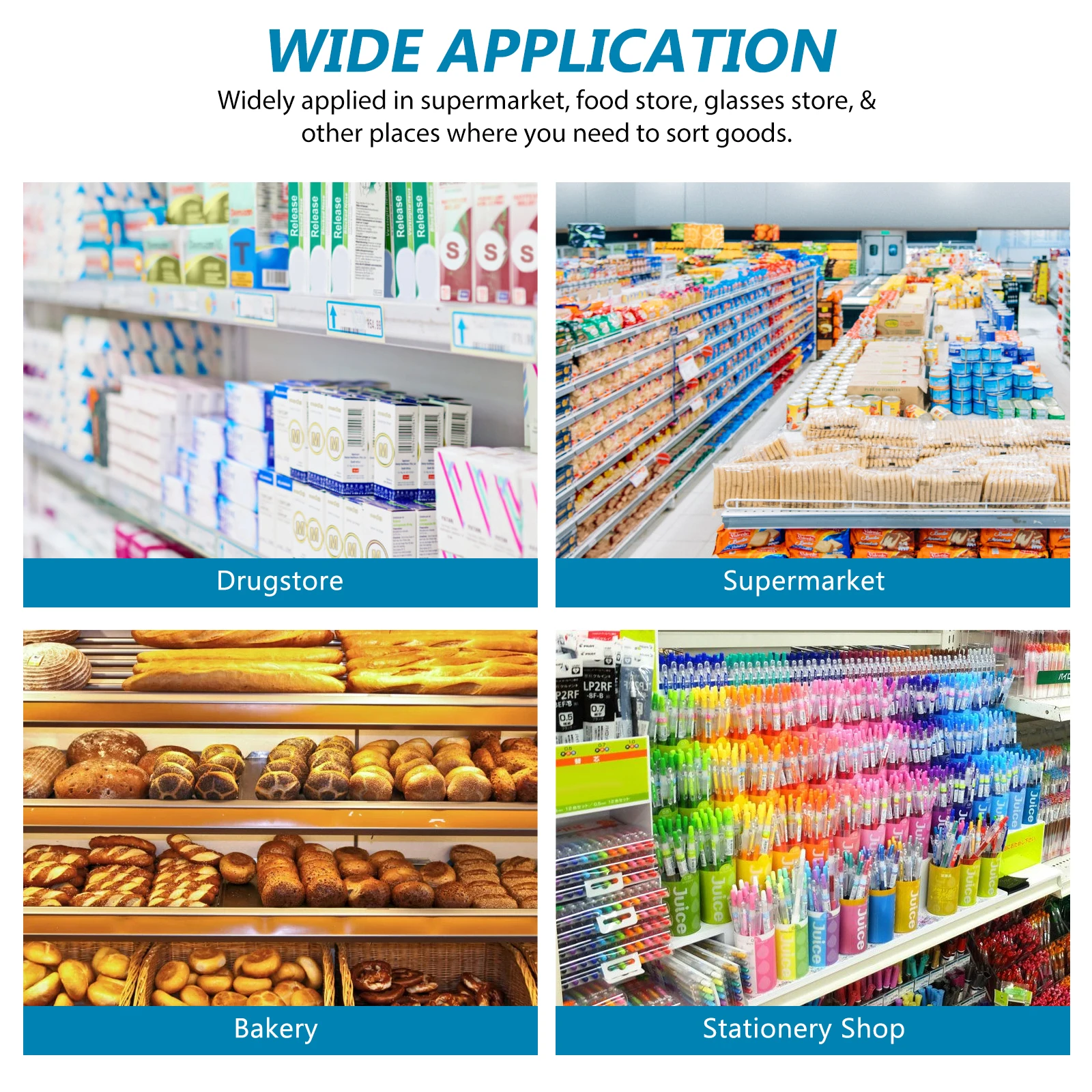

20pcs Supermarket Shelf Dividers Store Goods L-shaped Baffle Cabinets Shelf Dividers Plastic clear Commodity Divider home decor