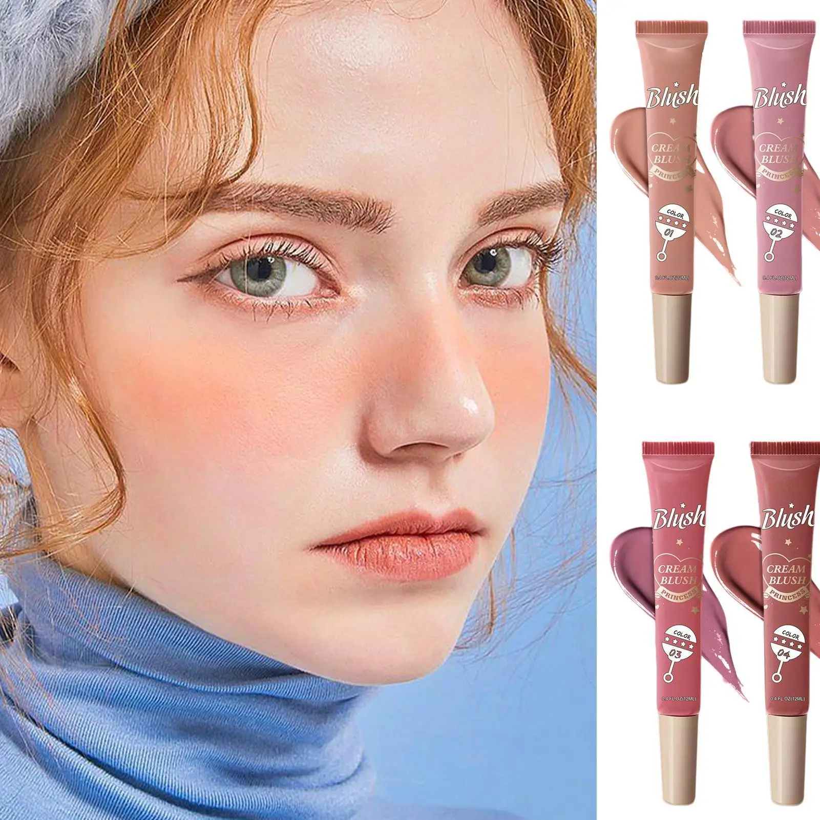 Cream Blushes Long Wearing Hydrating Matte Cheek Cream Blushes Blendable Color blush Highlight stick for Eyes,Lips&Cheeks