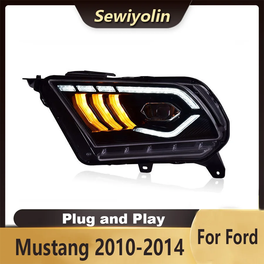 

Для Ford MUSTANG 2010-2014 полностью светодиодные фары указатель поворота автомобильные фары передняя лампа в сборе фары