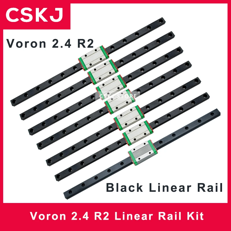 

V2.4 R2 3D Printer 6PCS MGN9H 1PCS MGN12H Black Linear Rail DIY Rail Kit 250/300/350mm Build High Quality For Voron 2.4 R2