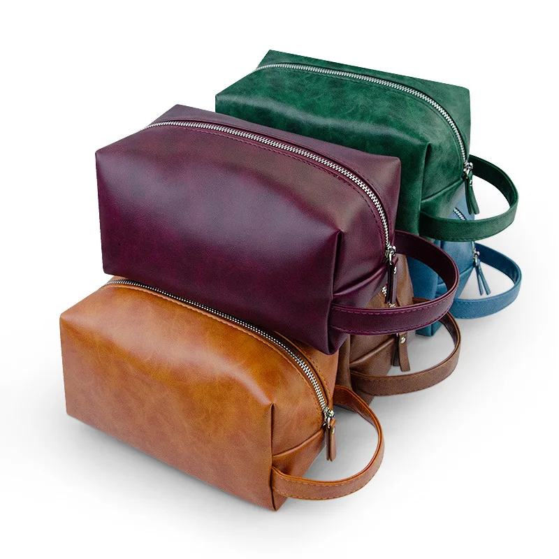 Деловая портативная мужская косметичка из искусственной кожи, дорожный набор, мужская и женская подвесная сумка-тоут для макияжа для мужчин и женщин